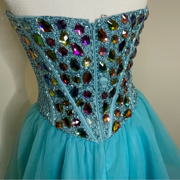 Sherri Hill jewel cocktail dress blue - Picture 7 of 9